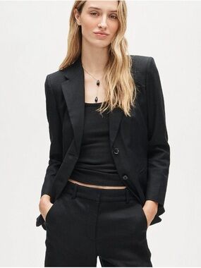 NEW J. Crew Margeaux blazer in Black stretch linen blend CS639 size 4 Petite